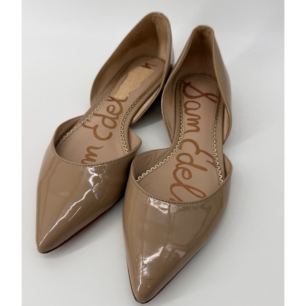 Sam Edelman Rodney Nude Patent D'Orsay Pointed Toe Flats Size 6M